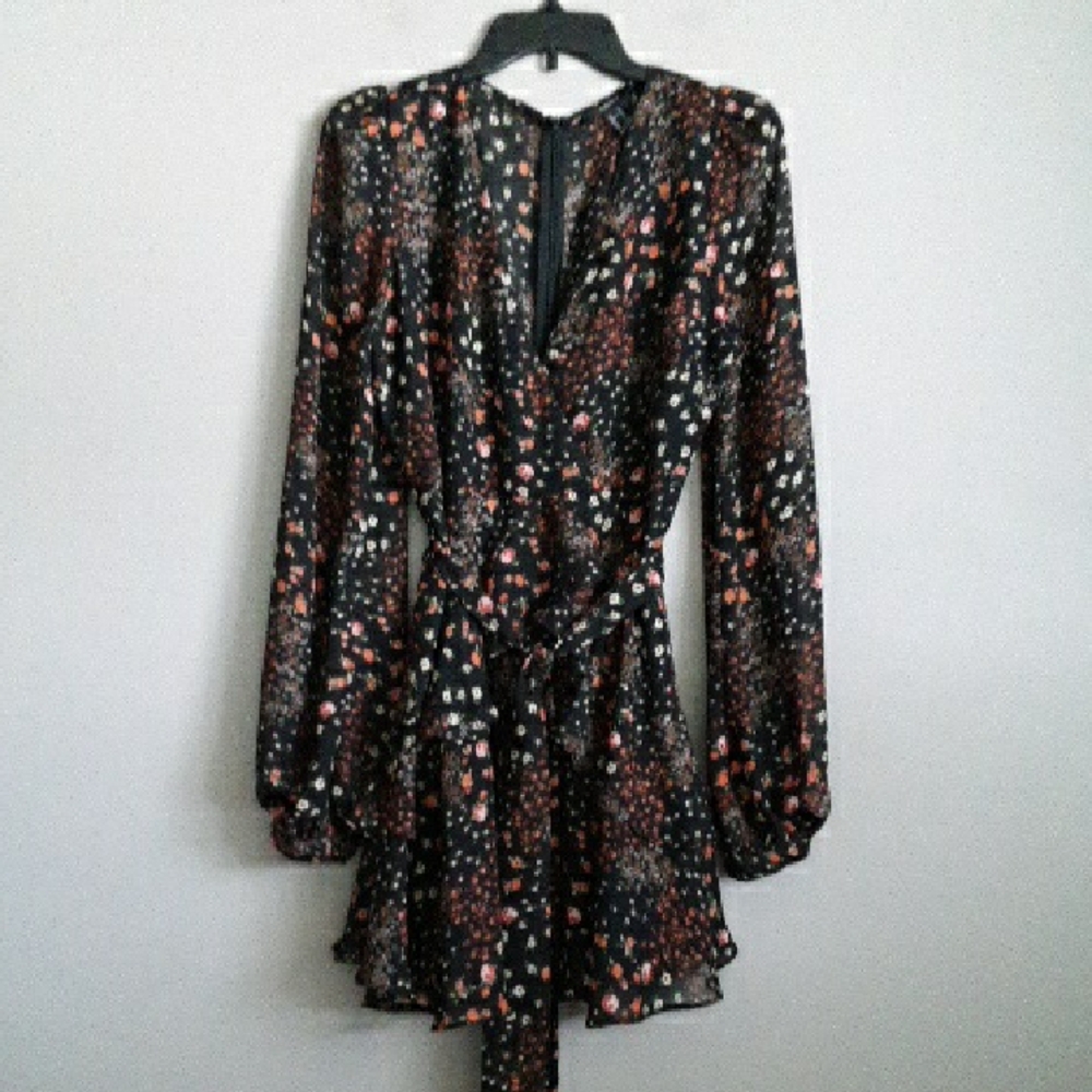 Forever 21  Floral Long Sleeve Ruffle Dress